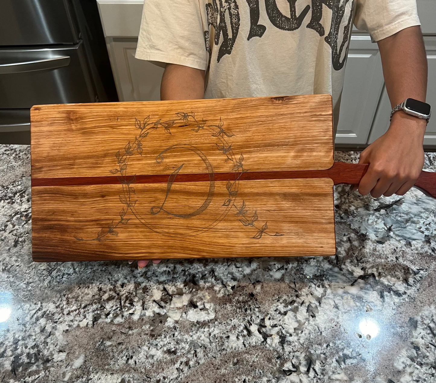 Hand wood burned personalized board